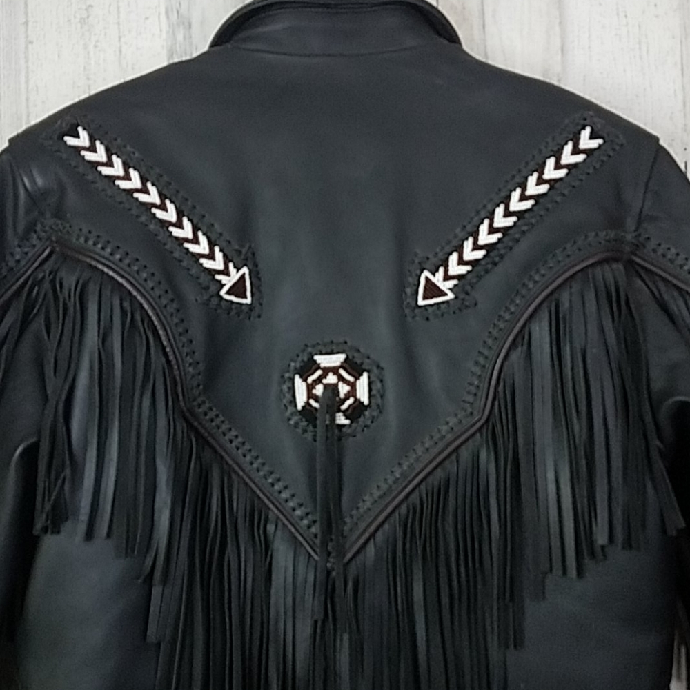 Mega force womans leather beaded jacket, 10
